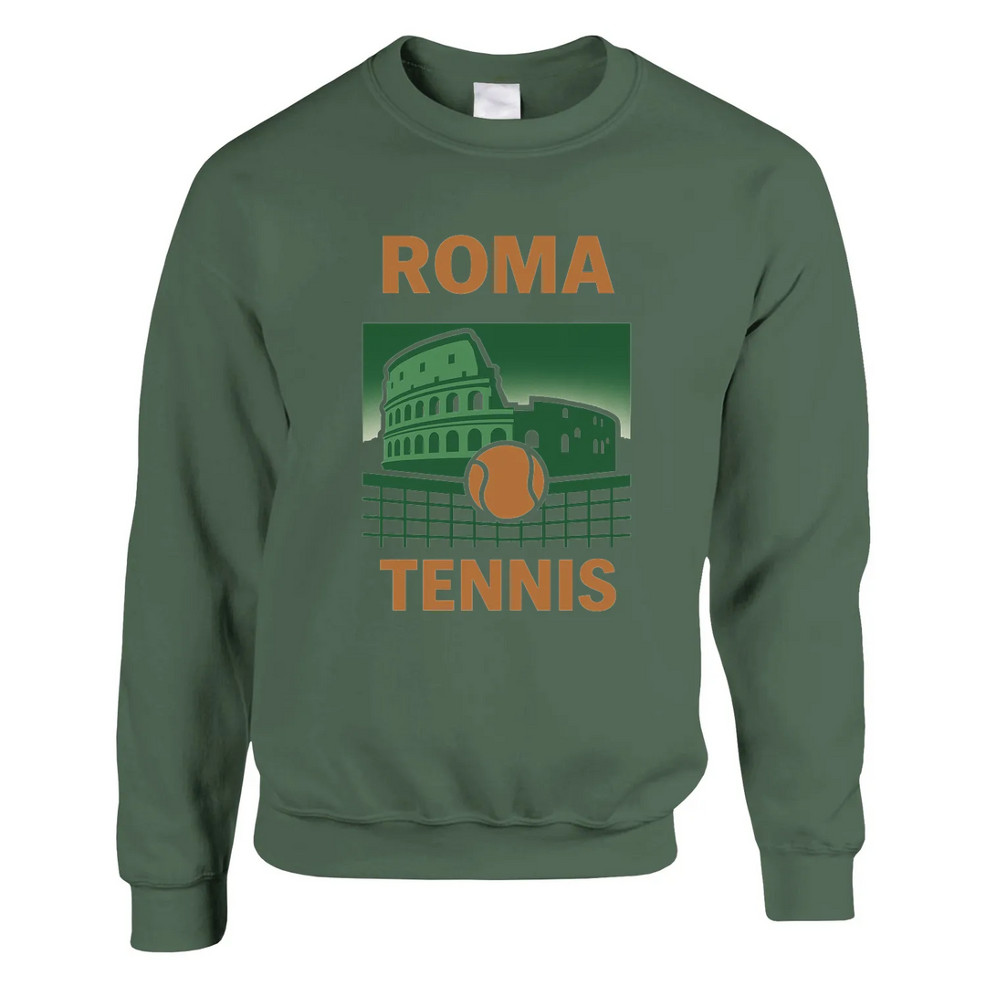 Ανακαλύψτε τον άνετο και στιλάτο πουλόβερ Roma Tennis, κατασκευασμένο από 50% βαμβάκι και 50% πολυεστέρα, ιδανικό για κάθε πε