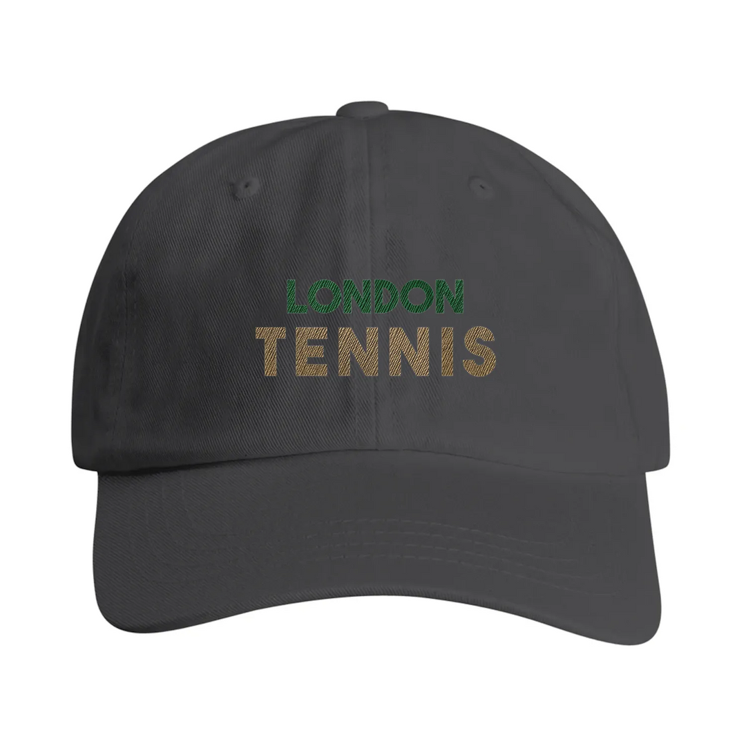 Vintage London Tennis keps broderad med låg profil och böjd skärm