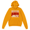 Hoodie Jazz Music, confortável e estiloso, feito de mistura de algodão e poliéster, com capuz forrado, bolso frontal e punhos