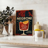 Affiche élégante cocktail Negroni noir gris idéale intérieur disponibles 30x40 incontournable déco cadre