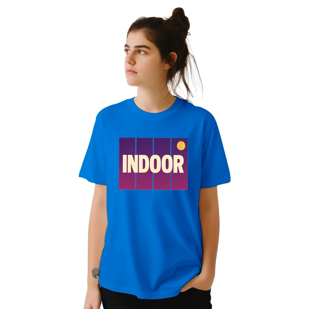 Camiseta de ténis indoor, perfeita para entusiastas do desporto, feita em algodão durável e confortável