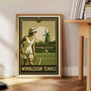 élégante thème Wimbledon nuances noir marron un rendu sophistiqué affiche unique disponible 50×70 cm 30×40 amateurs tennis dimensions A4 A0