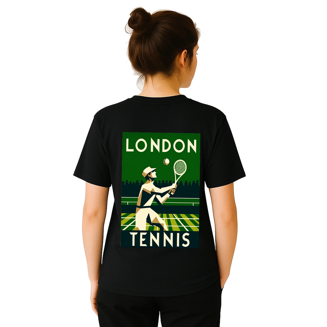 Koszulka tenisowa inspirowana Londynem, idealna dla fanów i graczy. Wykonana z wysokiej jakości bawełny, łączy styl z komfort