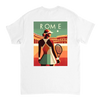 情熱的なファンとスタイリッシュなアスリートのためにデザインされたローマテニスTシャツ。コート内外での着用に最適な鮮やかなテニスグラフィックが特徴。柔らかく通気性のあるコットン素材で快適さを提供します。