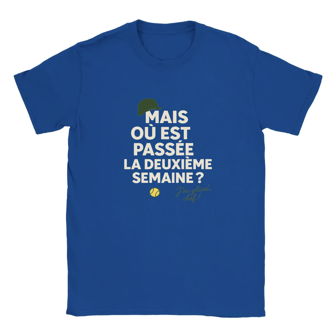 Image Navy de Où est passée la deuxième semaine Tennis Tshirt