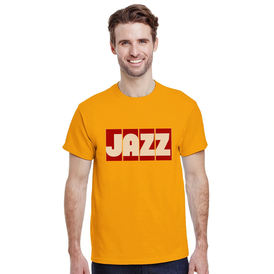 ジャズ音楽をテーマにしたTシャツ。リズムとソウルを祝う鮮やかなデザインで、音楽愛好家やファッション好きに最適。サイズはSからXXLまで対応。