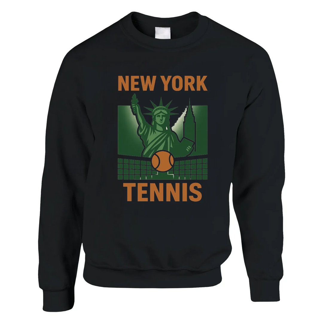 New York Tennis Sweater un sweat - shirt épais unisexe mélange doux 50 % coton polyester coupe classique une douceur inégalée grâce à la filature jet air coutures robustes look sportif élégant