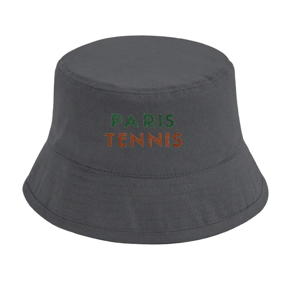 Paris Tennis 1 Bob brodé un chapeau chic éco-responsable sergé coton bio OCS style peau une protection UPF50 mode durable élégance naturelle