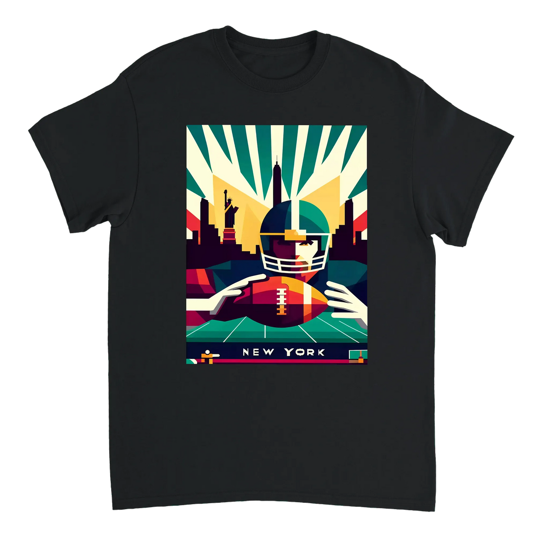Stylowy t-shirt z motywem nowojorskiego futbolu, idealny na mecze i codzienne wyjścia. Wysokiej jakości bawełna zapewnia komf