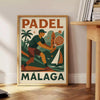 affiche exclusive Málaga Padel 8 fusion parfaite orange vibrant gris élégant incontournable passionnés format 50x70 cm une touche sportive déco disponibles A4 A0