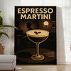 Affiche élégante thème espresso martini nuances sophistiquées noir gris prête espace pièce unique disponible dimensions cm A4 A0