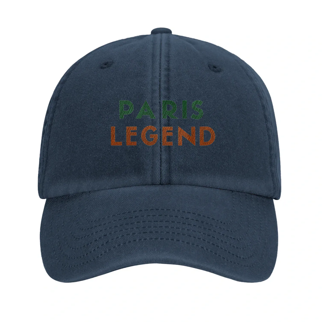 Vintage Tennis Paris Legend Cap mit gesticktem Design, aus 100% gebürsteter Baumwolle, lässiger Look mit vorgekrümmtem Schirm