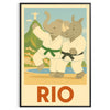 delightful kid elephant rhino judo poster vibrant spirit Rio de Janeiro playful interplay gray green eye design perfect child space unique today unframed options