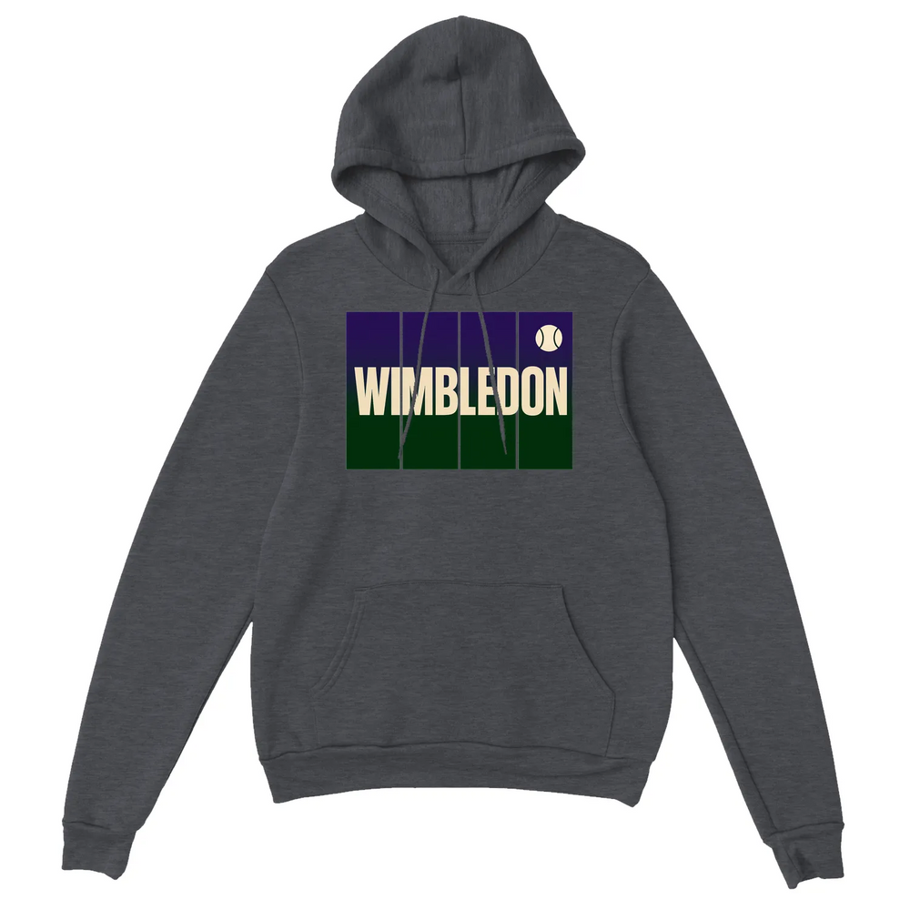 style Wimbledon Tennis Hoodie 6 thick pullover soft 50/50 cotton polyester blend hood matching drawstring ultimate comfort air jet fabric pilling men women front pocket cuffs spandex waistband love game