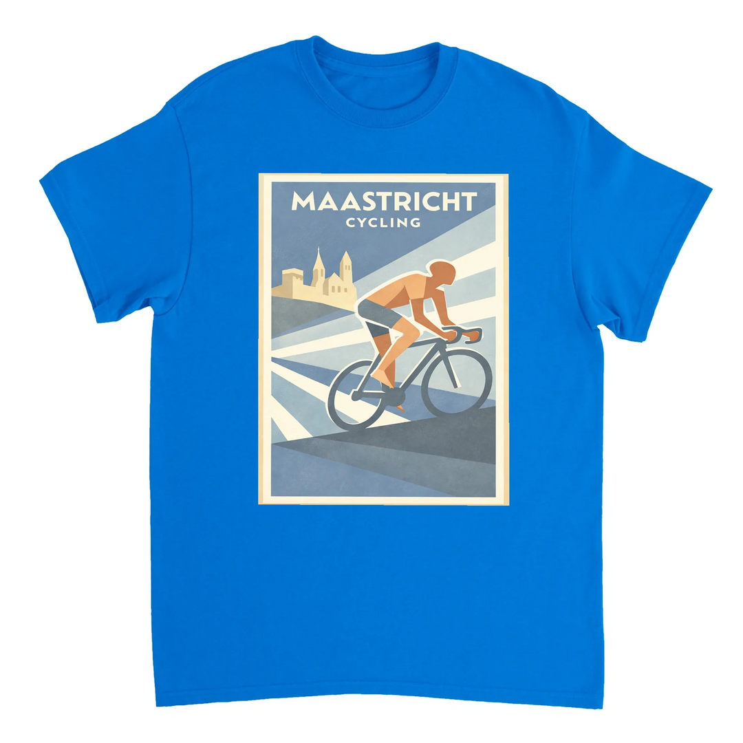 T-shirt cycling wardrobe Maastricht Pays Bas Cyclisme t shirt stylish tee passion beautiful regions Netherlands casual outings adventures enthusiast ultimate comfort premium 100 % cotton