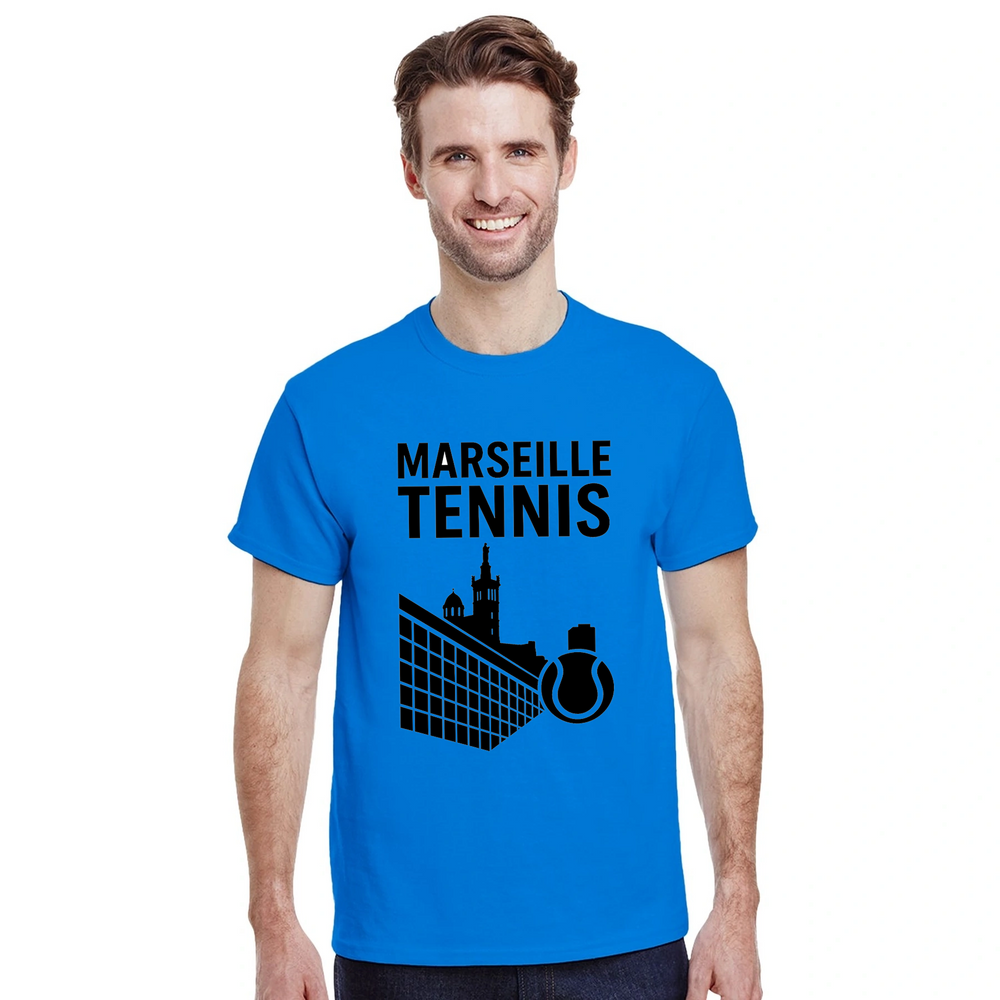 T-shirt style Marseille Tennis t shirt vibrant design spirit game tee perfect enthusiasts fans court friends maximum comfort flair love sizes M L XL XXL