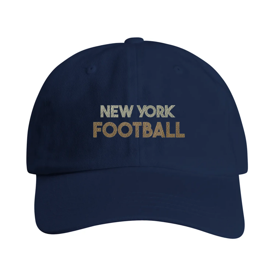 casquette New York Football Broded Cap accessoire vintage idéal 100 % coton brossé élégant profil baslets œil réglable effet laiton visière pré-incurvée tenues
