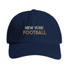 casquette New York Football Broded Cap accessoire vintage idéal 100 % coton brossé élégant profil baslets œil réglable effet laiton visière pré-incurvée tenues