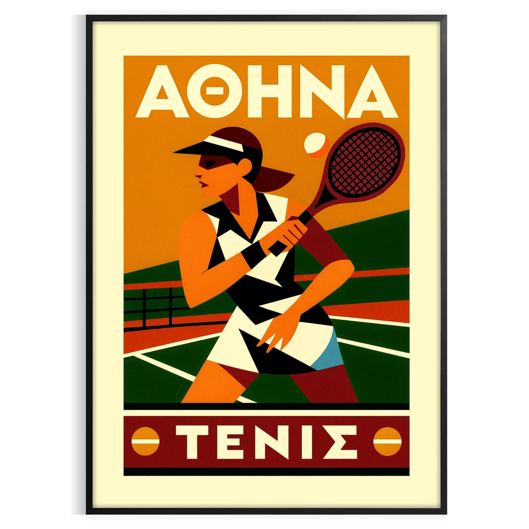 Athena Tennis 2 poster bold red black design spirit game dimensions artwork perfect enthusiast today available convenience