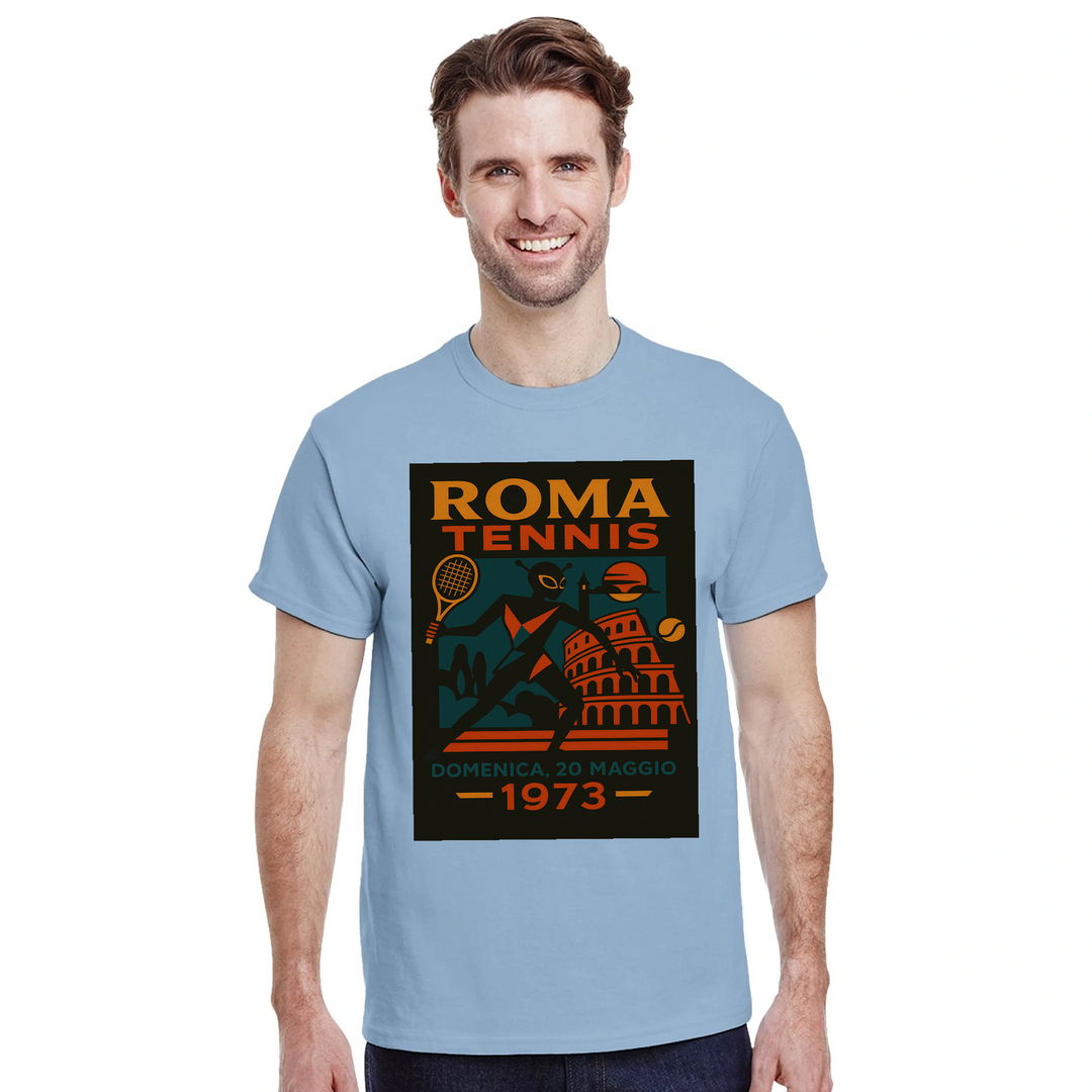 T-shirt Alien Roma Tennis, un capo unico che unisce un tema alieno giocoso alla passione per il tennis, disponibile in divers