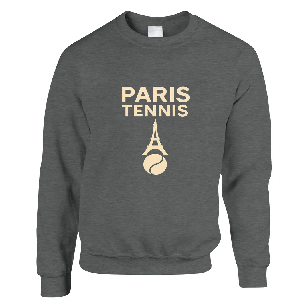 Paris Tennis Sweater unmatched comfort style soft 50 % cotton polyester blend thick sweatshirt air jet spinning pilling double needle stitching rib spandex classic unisex cut suits