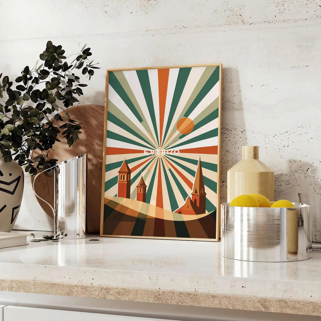 space stunning San Lorenzo Paraguay Art Déco Vintage poster vibrant orange green hues décor eye artwork available dimensions cm today walls A4 A0