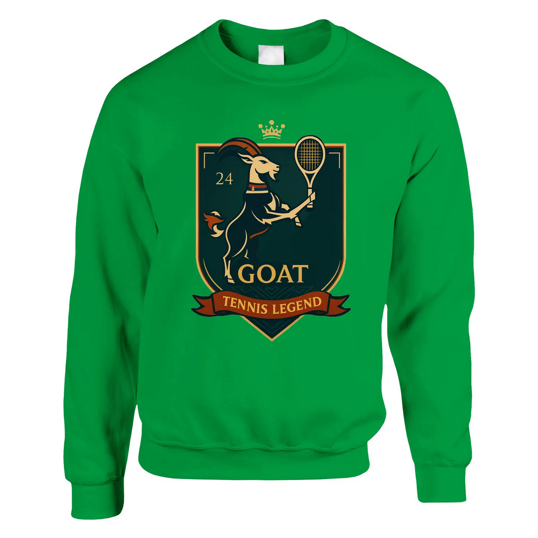 Maglione Tennis GOAT Nole, unisex, in cotone e poliestere, morbido e resistente, taglio classico e confortevole