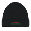 Image Black de Beanie Tennis Champagne 3  - Cotton Bio, Embroidered Design
