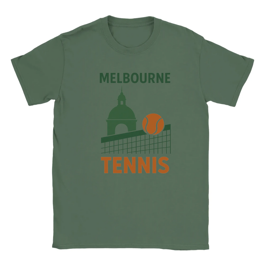 T-shirt exclusivo Tennis Melbourne, perfeito para fãs e jogadores, feito em algodão de alta qualidade para conforto
