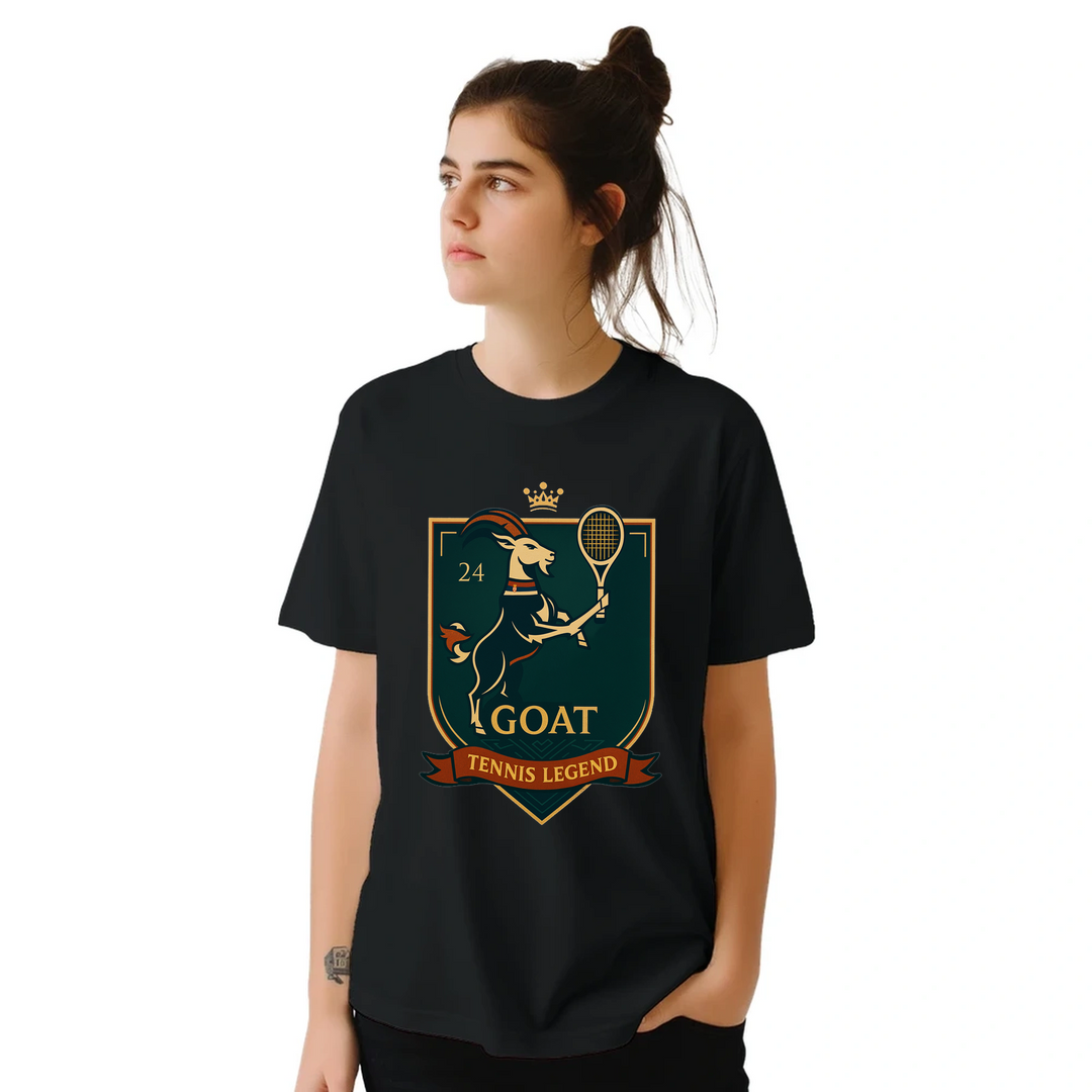 Camiseta exclusiva "Tennis GOAT Nole" para fãs de Novak Djokovic, confeccionada em algodão de alta qualidade para conforto e