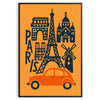 magie Paris affiche vibrante teintes rouges oranges idéal intérieur format 50x70 30x40 une touche élégance disponible encadrement