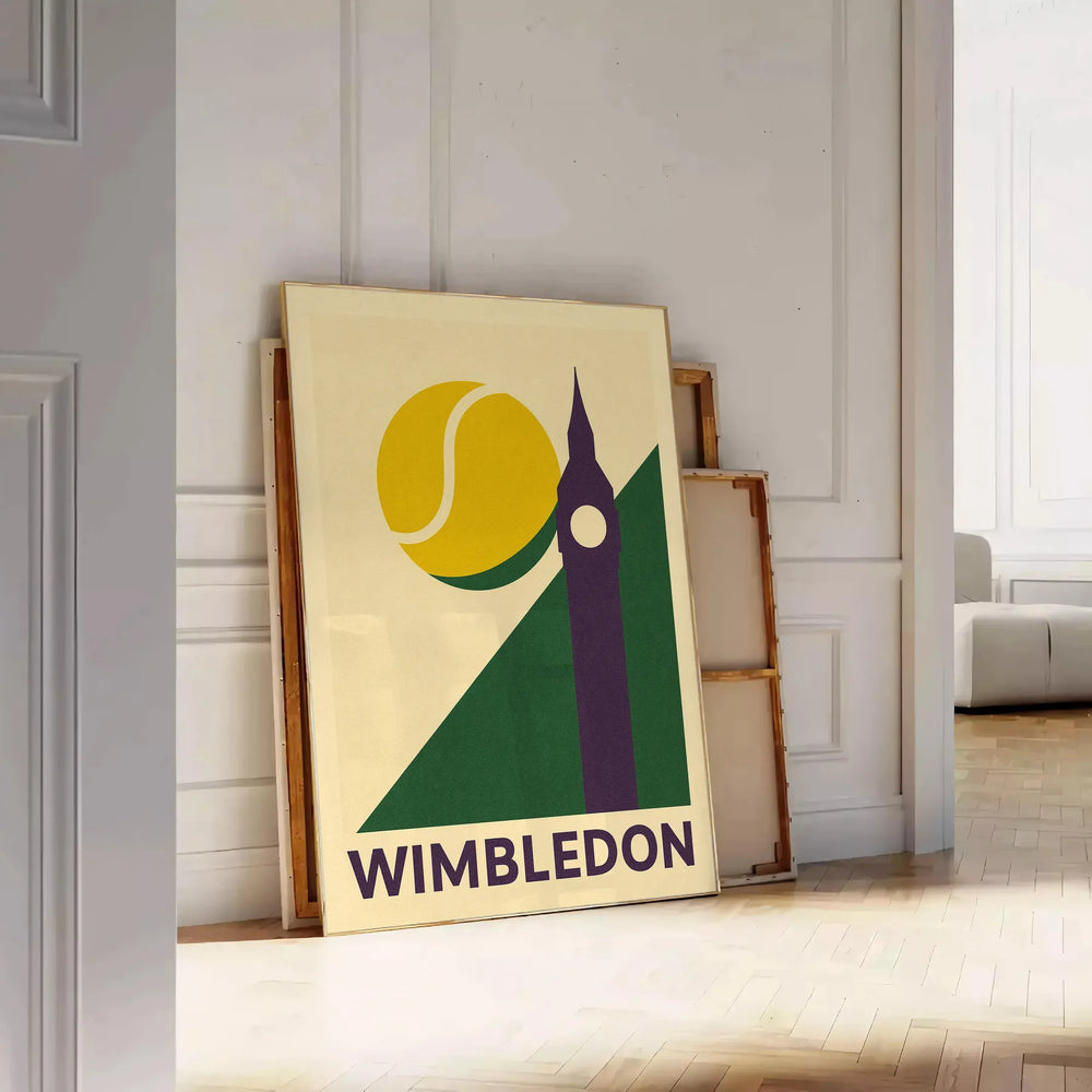 space stunning Wimbledon Tennis Night poster captivating blend gray green hues sports enthusiasts elegance excitement room love dimensions A4 cm A0
