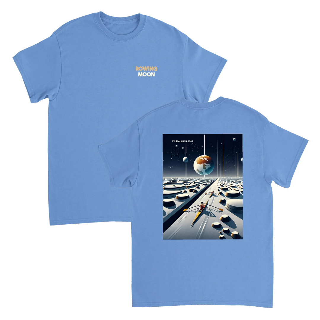 Ein einzigartiges T-Shirt mit einem faszinierenden Design, das die Schönheit des Mondes und das nächtliche Meer einfängt. Ide