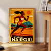 Affiche captivante thématique Nairobi Riadh Athletics couleurs rouge noir audacieuses une touche dynamique espace  excellent dimensions cm passion sport disponibles A4 A0