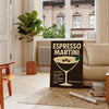 Affiche élégante thème espresso martini nuances noir gris dimensions 50x70 30x40 accessoire parfait décoration cadre disposition
