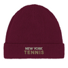 Image Burgundy de Beanie New York Tennis 3  - Cotton Bio, Embroidered Design