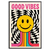 space positivity Good Vibes motivational poster vibrant white orange color scheme design energy inspiration today room sizes A4 cm A0