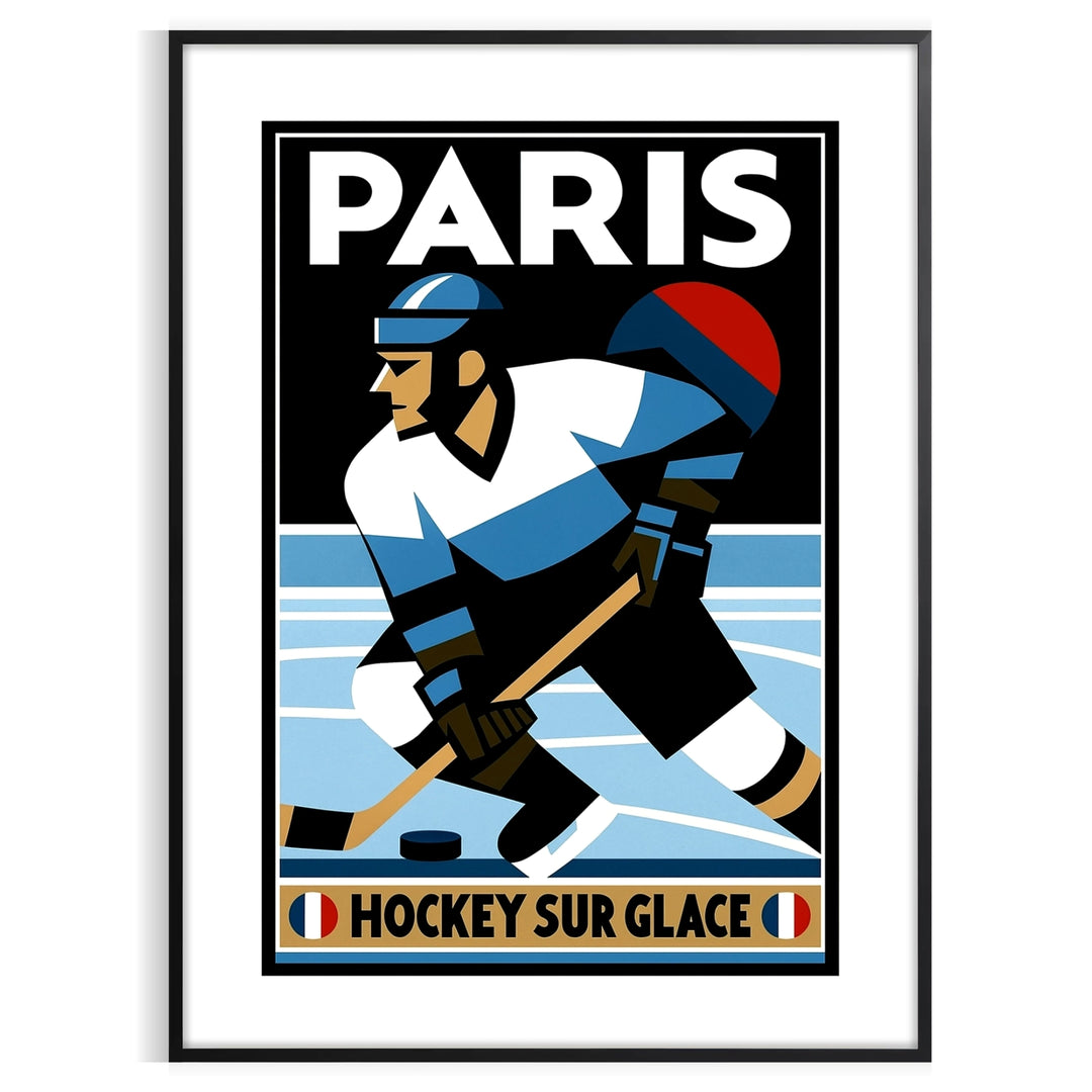 space stunning 2024 Paris Olympics poster thrilling sport ice hockey sports enthusiasts vibrant print spirit yours today dimensions cm formats A4 A0