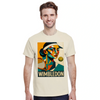 T-shirt Cubista Wimbledon, ideal para amantes do ténis, em algodão macio e respirável, combina arte e desporto