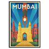 Plakat w stylu Art Deco przedstawiający urok Mumbaju, dostępny w rozmiarach 50x70 lub 30x40, idealny do każdego wnętrza