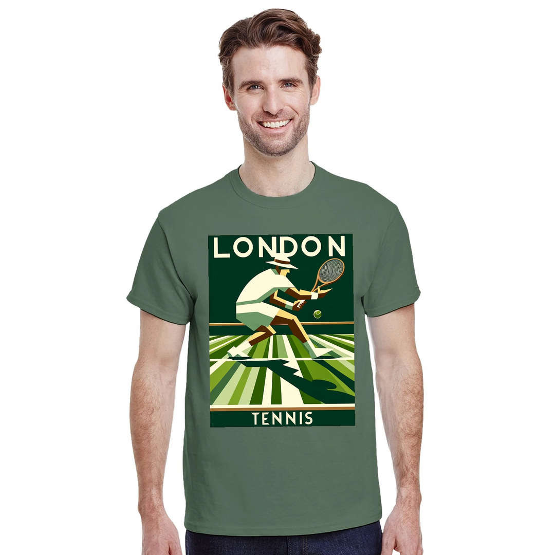 T-shirt de ténis London, combina estilo clássico de Londres com a paixão pelo ténis. Ideal para fãs e jogadores, disponível e