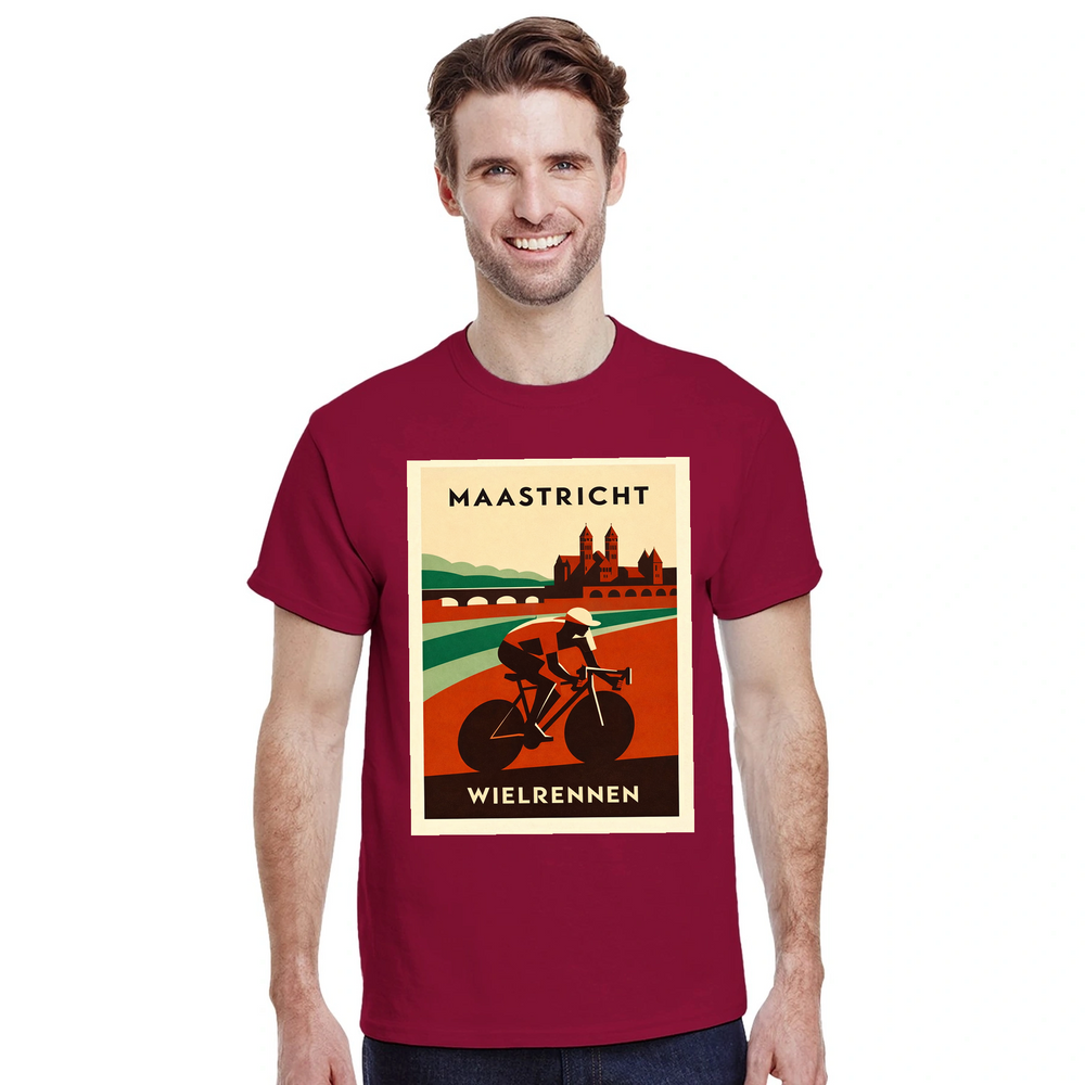 T-shirt love Maastricht stylish t shirt cycling enthusiasts fans Dutch culture tee essence Netherlands yours today rides casual outings soft breathable cotton fabric
