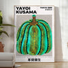 Krāsains Pumpkin Yayoi Kusama plakāts ar zaļiem un dzelteniem toņiem, pieejams izmēros 50x70 vai 30x40, papildina jūsu telpu