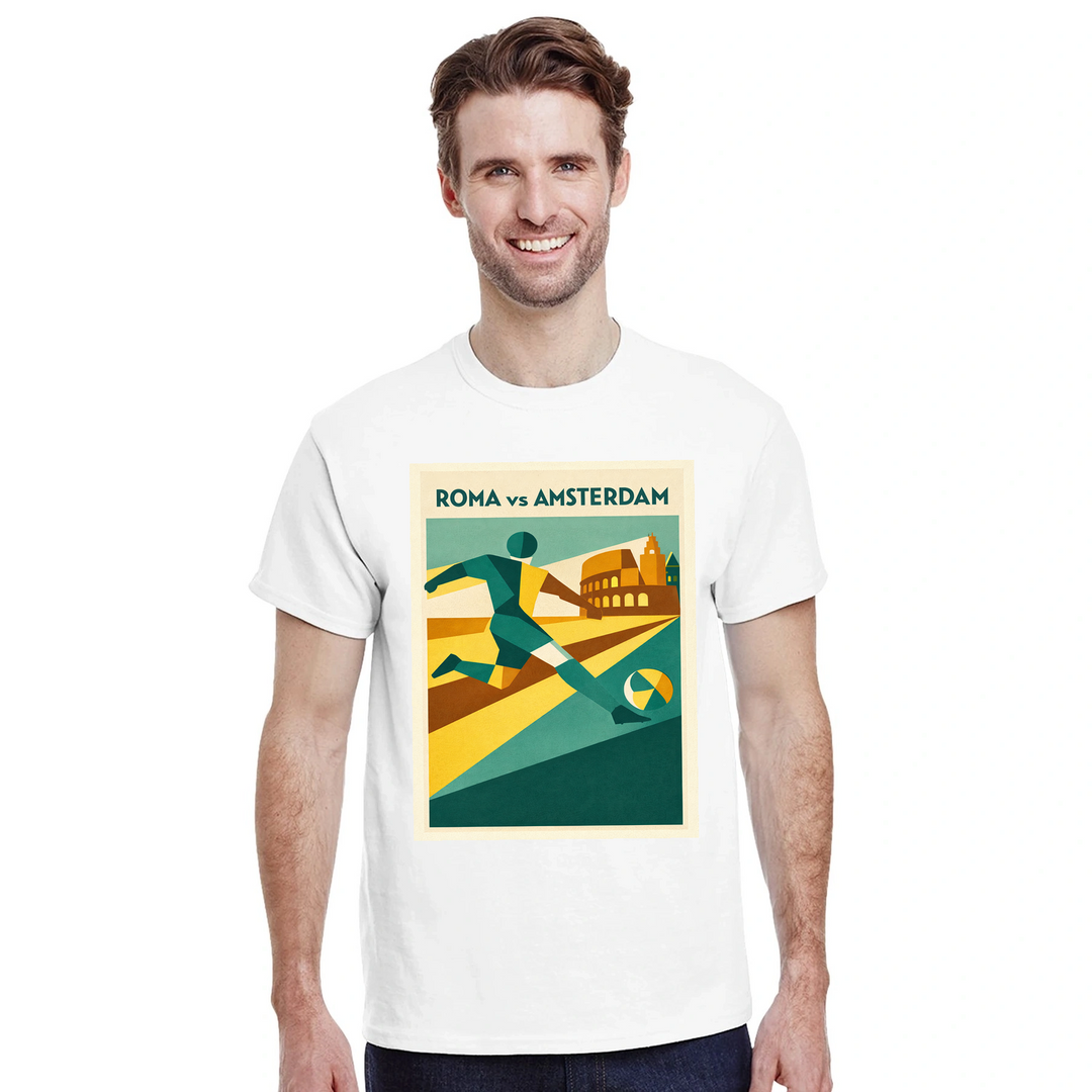 T-shirt ποδοσφαίρου Ρώμης, άνετη και στυλάτη, ιδανική για αγώνες και casual εμφανίσεις, διαθέσιμη σε S, M, L, XL, XXL
