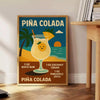 ambiance exotique affiche Pina Colada couleurs vibrantes orange jaune intérieur création unique disponibles A4 cm A0
