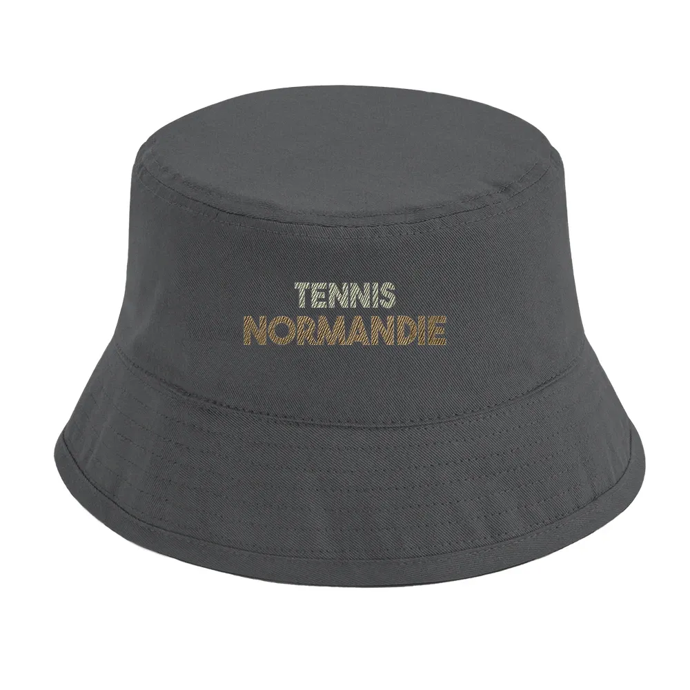 style chapeau bob Tennis Normandie Sergé brodé coton bio OCS éco-responsable une protection solaire UPF50 élégance durabilité planète