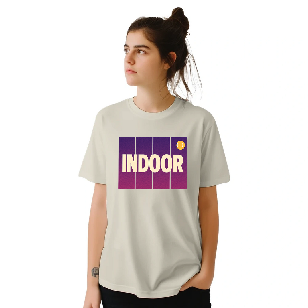 Camiseta de ténis indoor, perfeita para entusiastas do desporto, feita em algodão durável e confortável