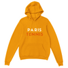 cozy stylish Hoodie Paris Tennis soft 50/50 cotton polyester blend lined hood matching drawstring air jet fabric reduced pilling front pocket loose unisex design perfect comfort modern style