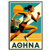 Poster Athletics Athena 19, colori vivaci verde e arancione, dimensioni 50x70 o 30x40, ideale per appassionati di sport