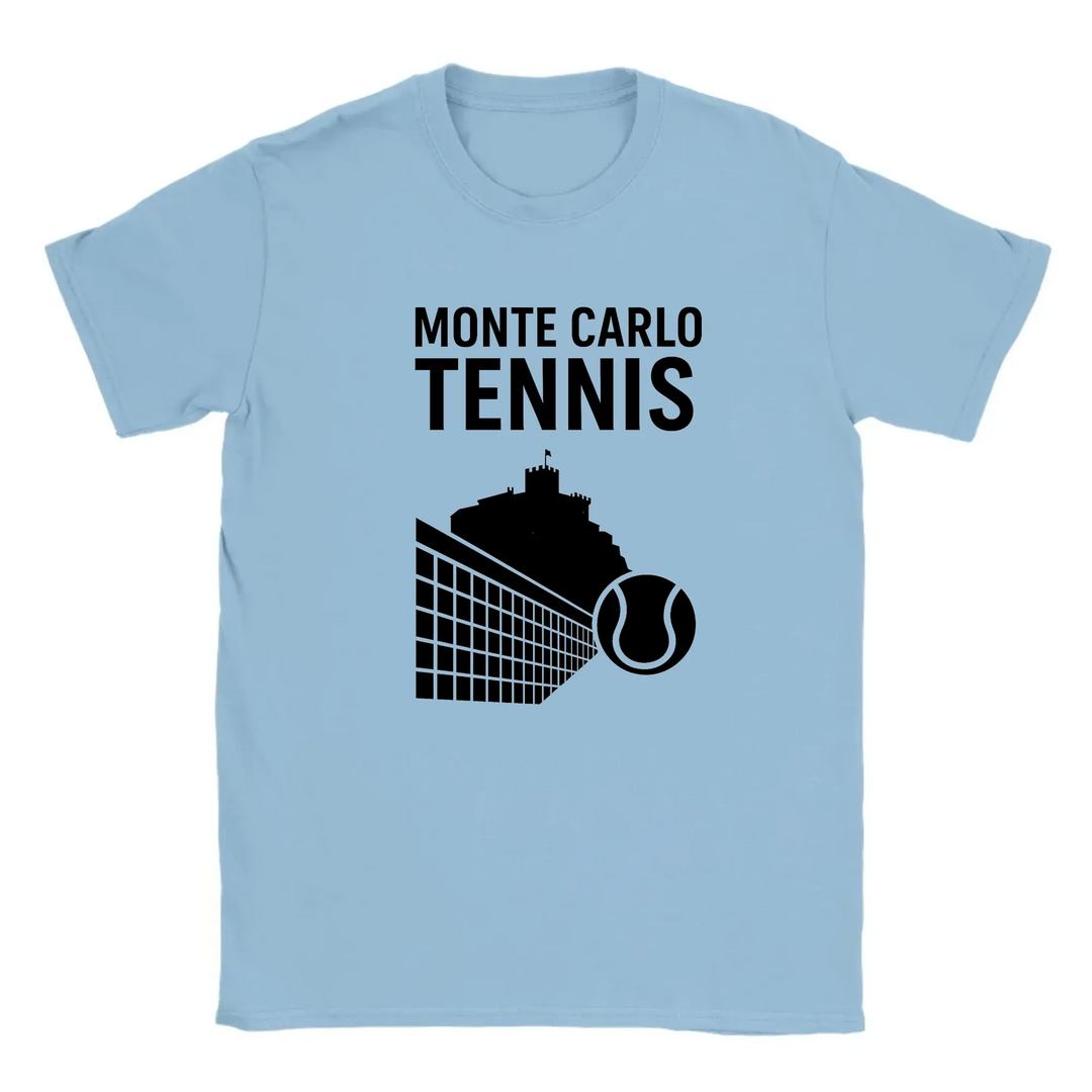 T-shirt temática de ténis Monte Carlo, com design vibrante e confortável, disponível em várias tamanhos